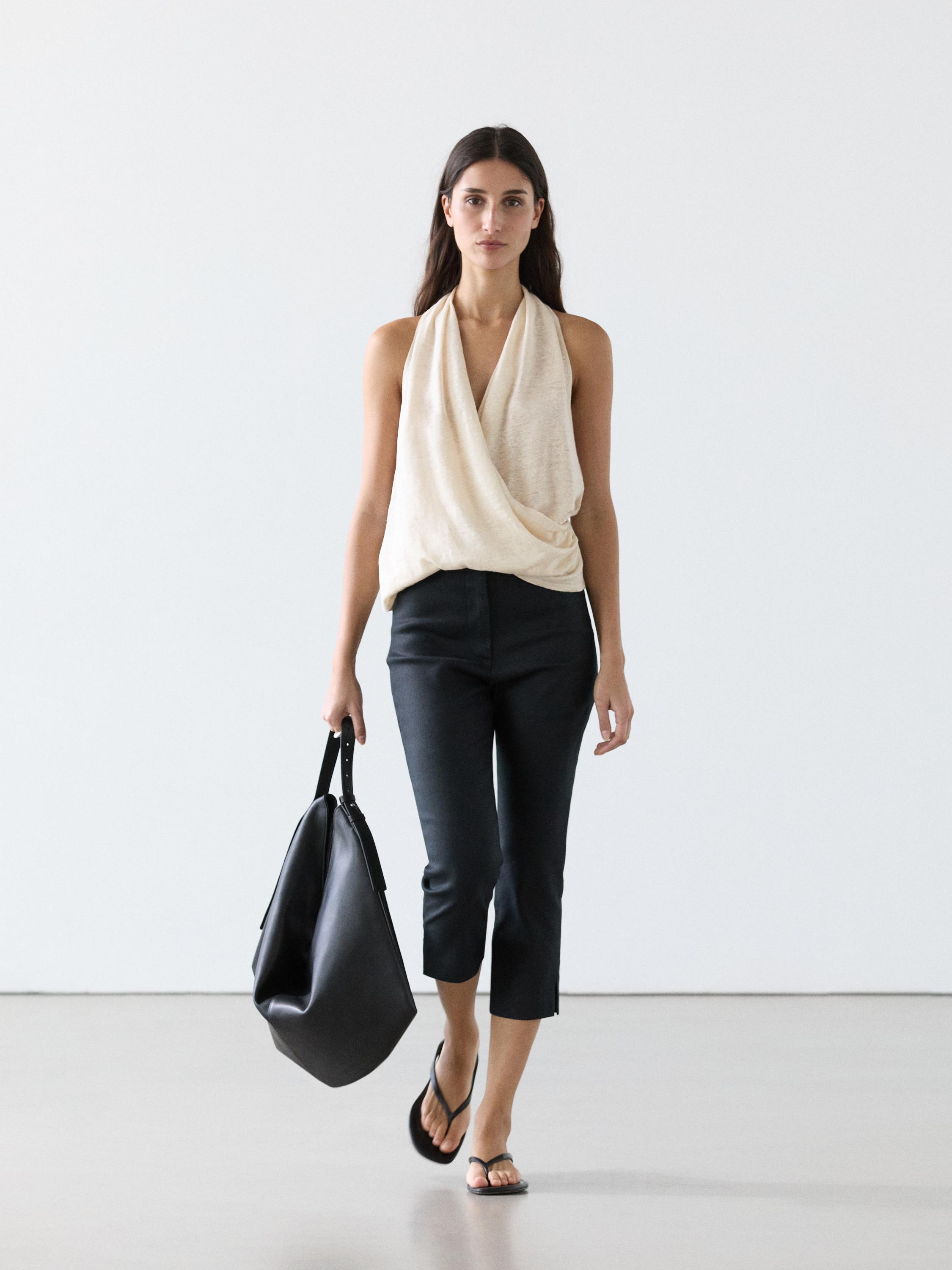 Top croisé drapé